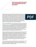 La Hora de Lactancia Como Derecho de La Madre Que Trabaja. A Propósito de Una Reciente Sentencia Del TC