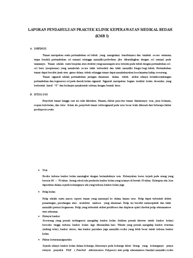 Tumor Kolon Sigmoid Pdf
