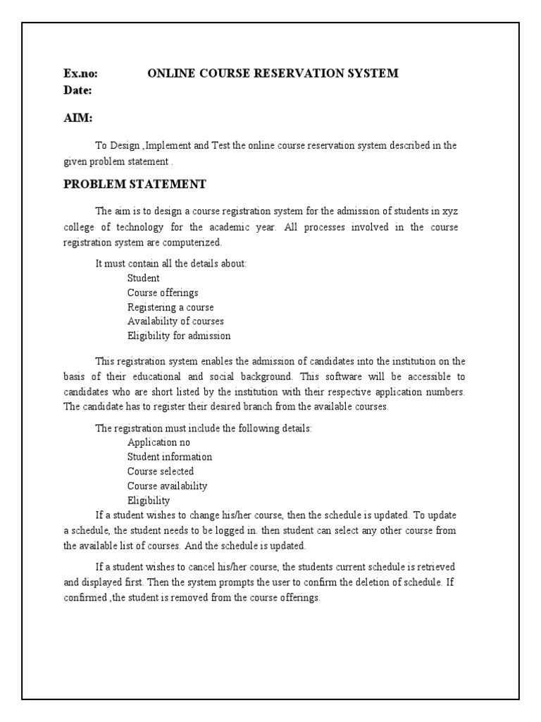 ex-no-online-course-reservation-system-date-aim-pdf-information