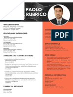 Alexis Paolo Bautista Rubrico: Work Experience