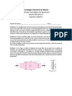 Instituto Tecnológico de Querétaro Diseño Mecánico 1 Examen Unidad 3