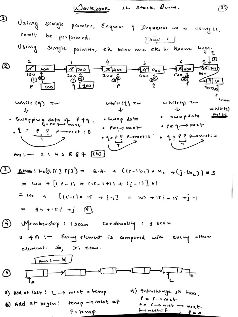Workbook Linkedliststackqueuehashing | PDF