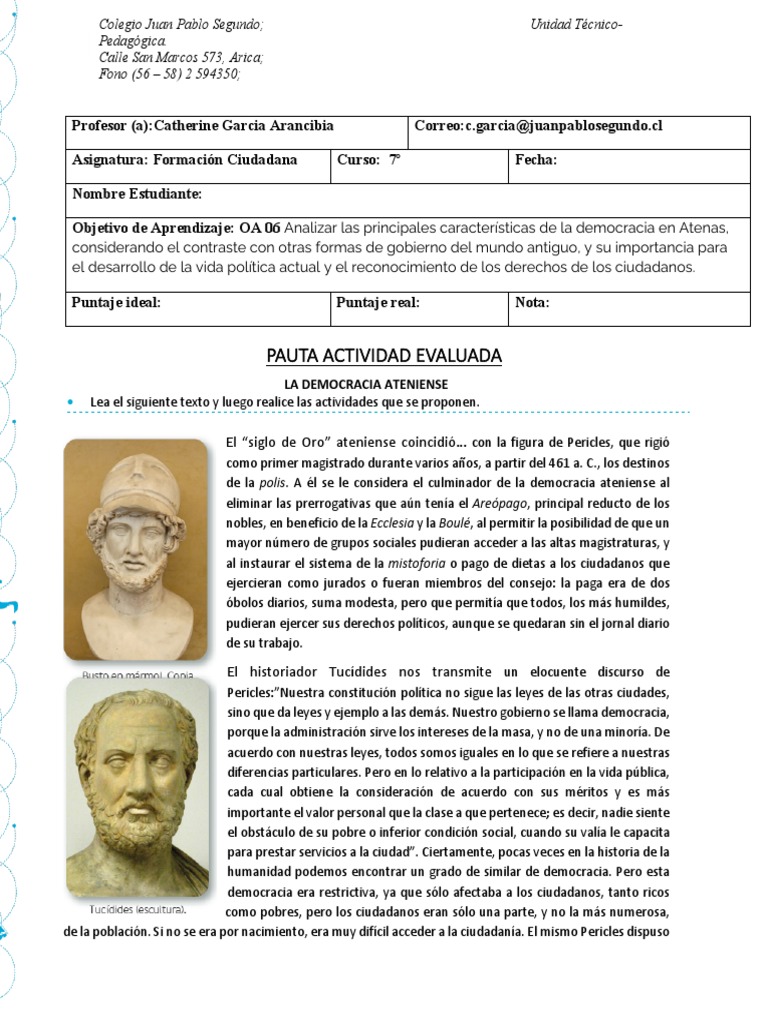 Características de la Democracia Ateniense | PDF | Democracia ...