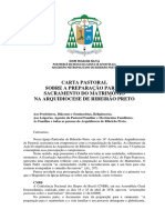 Carta Pastoral Sobre A Preparação para O Sacramento Do Matrimônio Na Arquidiocese de Ribeirão Preto