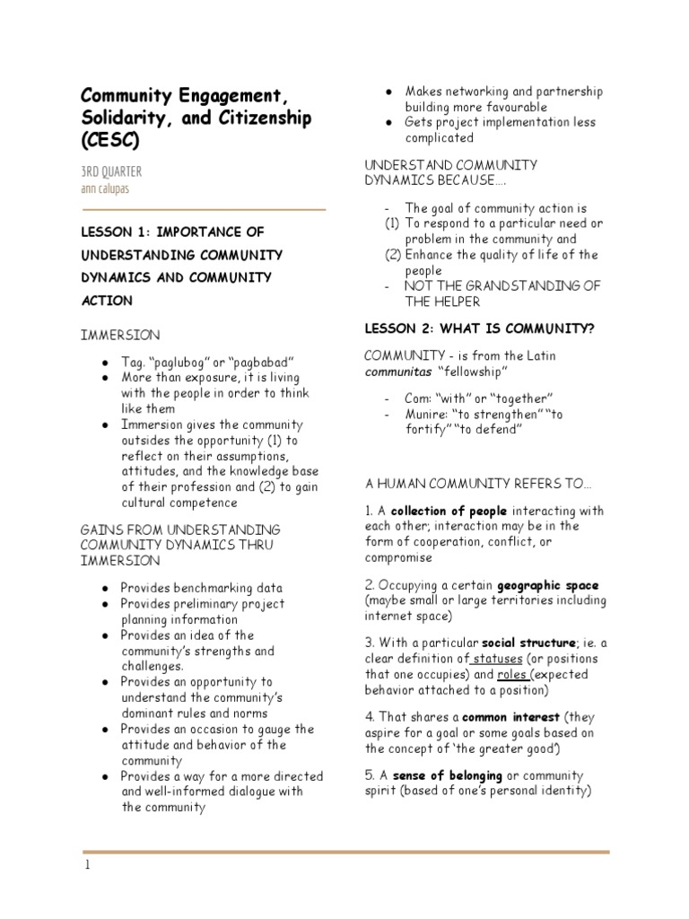 Understanding community dynamics a guide to community engagement
