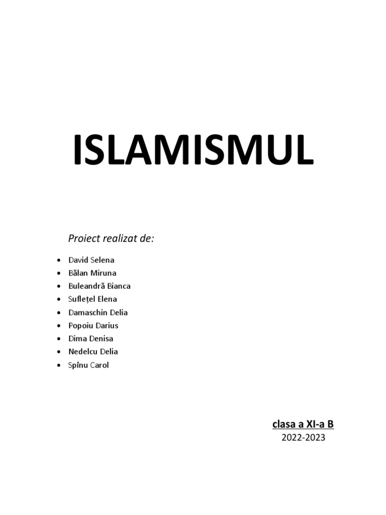 Islamismul: Proiect Realizat de | PDF