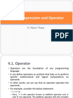 Unit 4: Expression and Operator: Er. Nipun Thapa