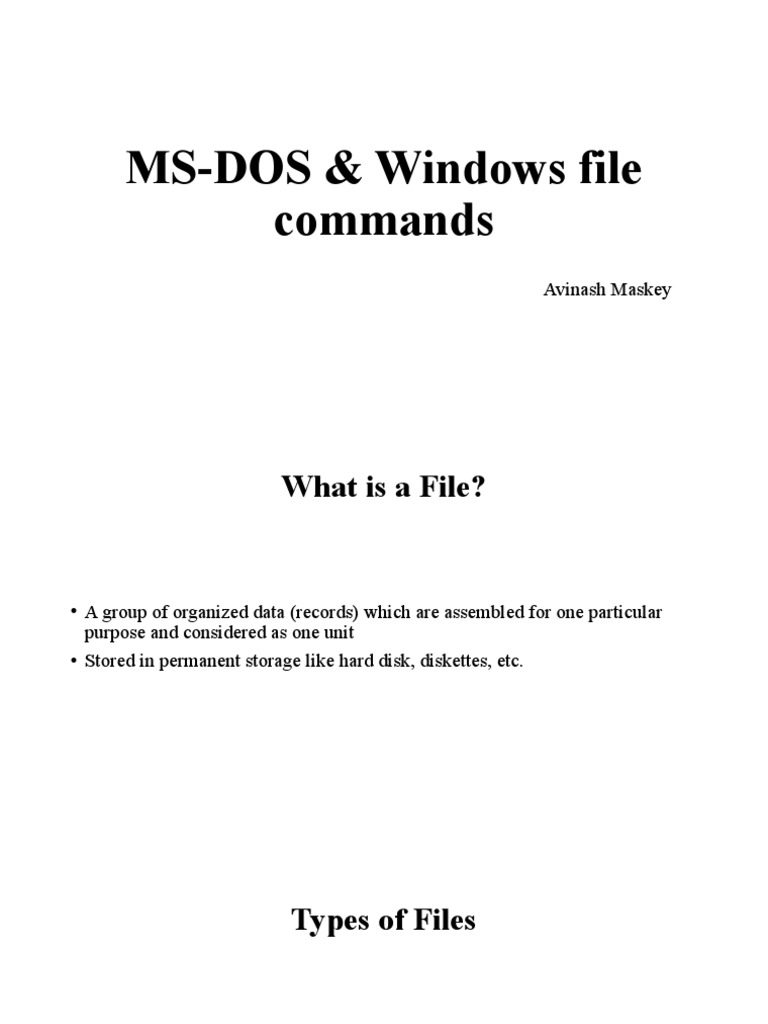 Microsoft Dos PDF Computer File Filename