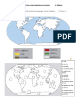 Guía de Aplicación: Continentes Y Océanos 5° Básico