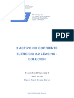 2 Activo No Corriente Ejercicio 2.2 Leasing - Solución: Contabilidad Financiera II