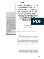 Detecção precoce de sofrimento psíquico versus patologização da primeira infância