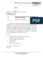 CARTA N°008-2023-CY-RO-JVV Atención: A: Alan Pachecho Jaen De: Juan Vilca Vilca