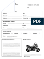 Nombre: Dirección: Teléfono: Nit: Correo:: Orden de Servicio No
