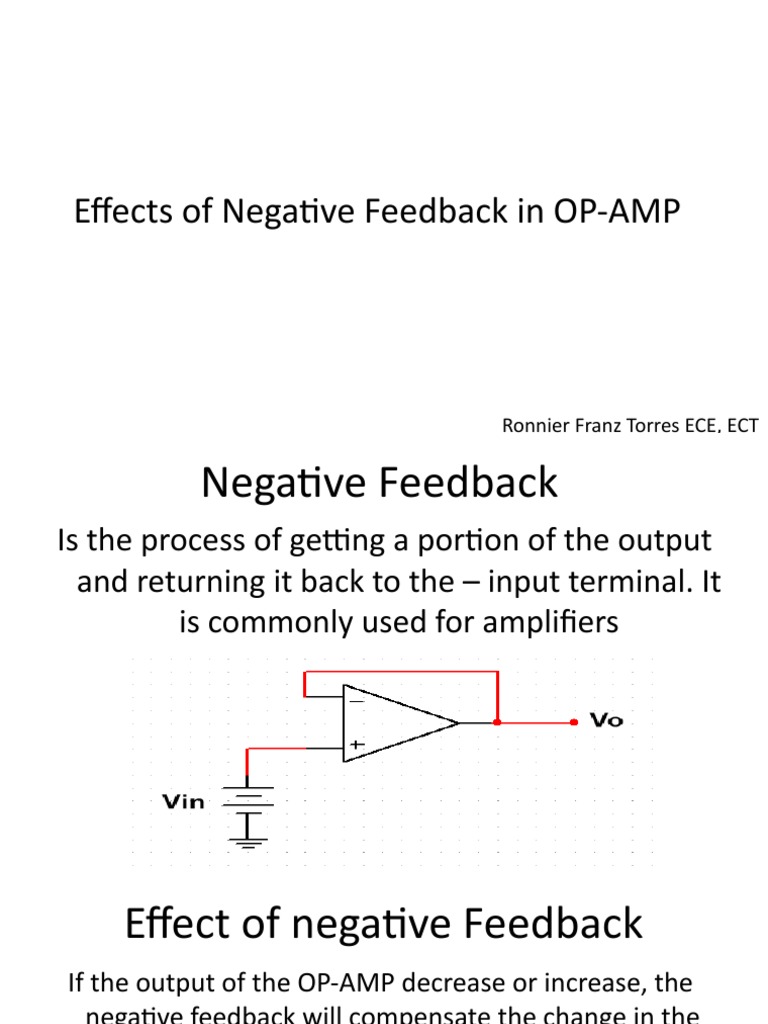 Effects of Negative Feedback in OPAMP Ronnier Franz Torres ECE, ECT