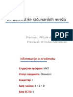 Karakteristike Računarskih Mreža: Predmet: Aktivni Mrežni Uređaji Predavač: DR Dušan Stefanović