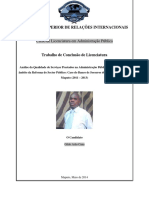 Instituto Superior de Relações Internacionais: Curso de Licenciatura em Administração Pública