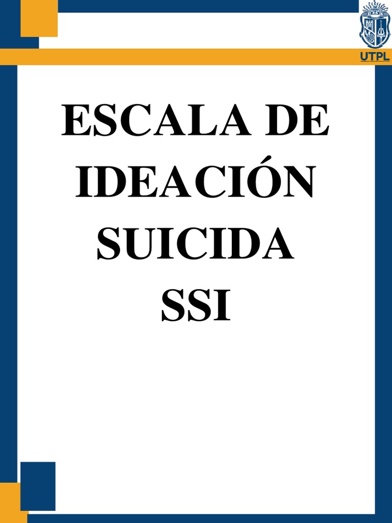 Escala de Ideación Suicida SSI | PDF | Suicidio | Validez (Estadísticas)