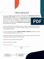 Declaração: Ordenamento Jurídico Brasileiro, Declaro para Os Devidos Fins A Cessão Dos Direitos Autorais Do