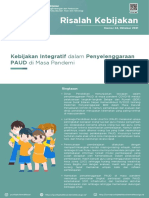 Risalah Kebijakan: Kebijakan Integratif Dalam Penyelenggaraan PAUD Di Masa Pandemi