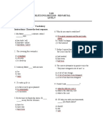 Section 1 - Structure & Vocabulary Instructions: Choose The Best Response