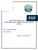 (Mud Rwthology Test Viscosity, Gel Strength, and Yield Poin) : Drilling