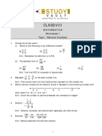 Class-Viii: Mathematics Worksheet-1 Topic: Rational Numbers