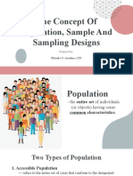 The Concept of Population, Sample and Sampling Designs: Ellaisha G. Anselmo, LPT