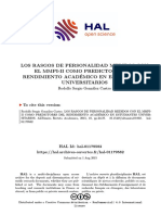 Rasgos de Personalidad Medidos Con El MMPI-II Como Predictores Del Rendimiento Academico en Estudiantes Universitarios