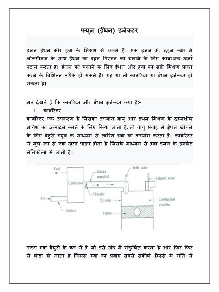 Fuel Injector Hindi PDF