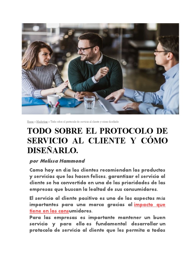 12 - Protocolo de Servicio Al Cliente | Descargar gratis PDF | Servicio ...