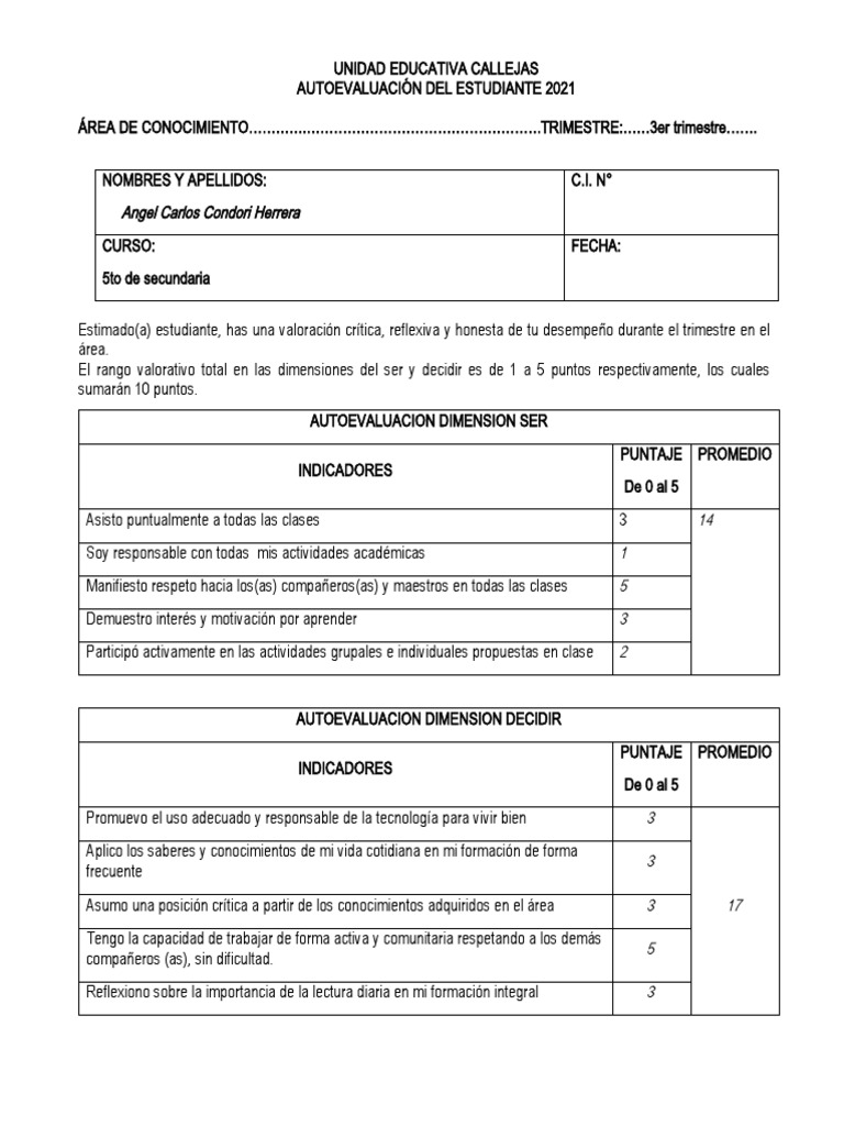 Modelo de Autoevaluación 1 - Eductic | PDF | Aprendizaje