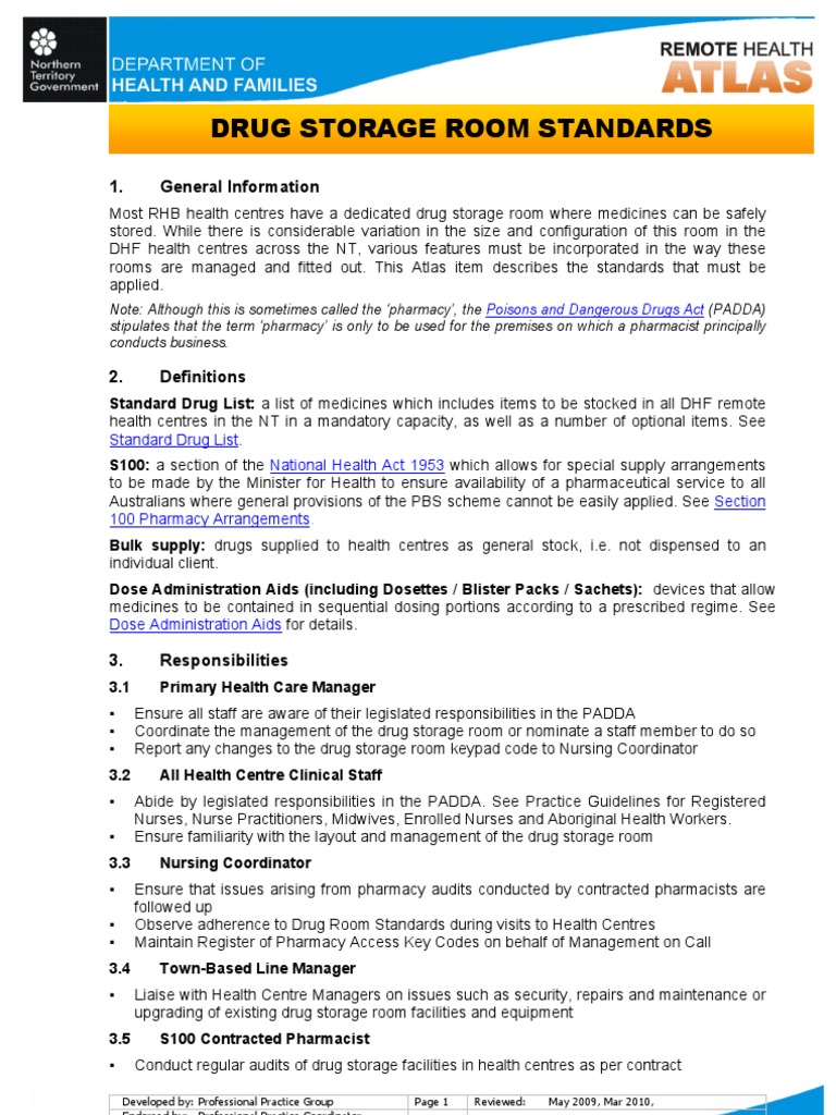 Drug Storage Room Standards(1) Shelf Life Pharmacy