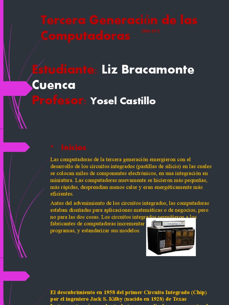 3ra Generacion | PDF | Circuito integrado | Almacenamiento de datos de ...