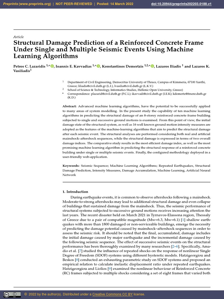 Structural Damage Prediction of A Reinforced Concrete | PDF | Data ...