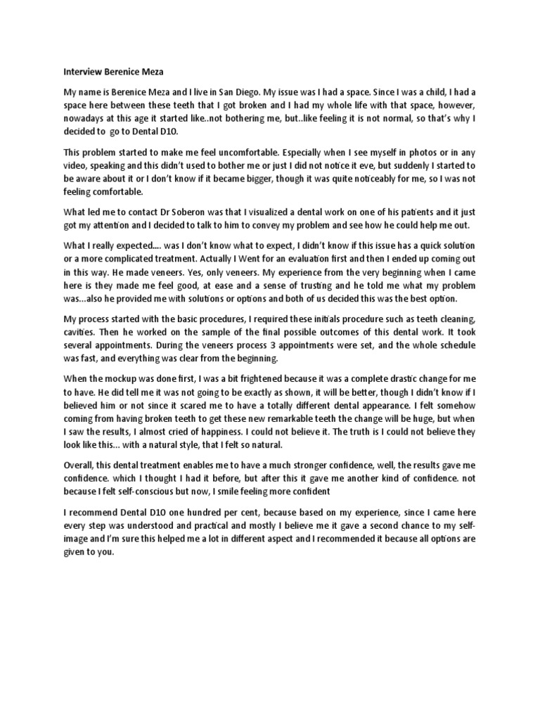 Berenice Meza Interview on Gaining Confidence with Veneers PDF