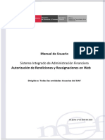 Manual de Usuario Autorizacion de Rendiciones y Reasignaciones en WEB