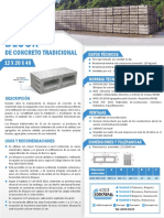 Ficha Técnica Bloques de Concreto 12x40x20 CM