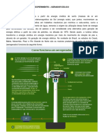 Experimento – Gerador Eólico: Vantagens e Desvantagens