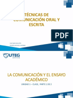 Técnicas de Comunicación Oral Y Escrita: Lcda. Sandra Garcia, Msc. Docente Autor Del Contenido