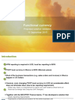 Functional Currency: Proposed Solution Validation 15 September 2015