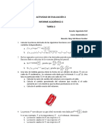 Actividad de Evaluación 2 Informe Académico 2 Tarea 2: F X, y X 1 y 1 F X, Y, Z X X