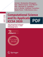 Computational Science and Its Applications - ICCSA 2020