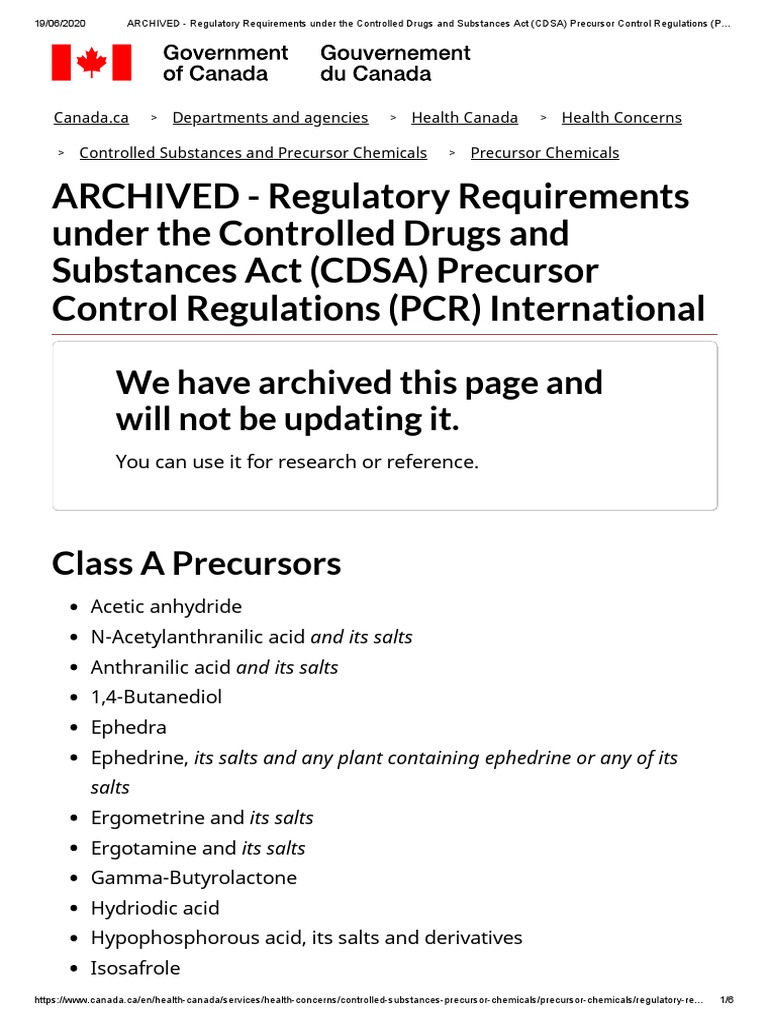 Canada PDF Controlled Substance Chemical Substances