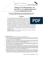 Las Tecnologías de La Información y La Comunicación (TIC) y La Subjetividad Local. El Giro de La Identidad Juvenil