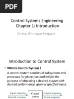 Control Systems Engineering Chapter 1: Introduction: Dr.-Ing. Witthawas Pongyart