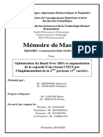 Pfe Optimisation Du Hand Over (HO) Et Augmentation de La Capacité D'un Réseau UMTS Par L'implémentation de La 3éme Porteuse (3rd Carrier)