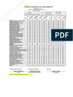 Quarterly Report On Assessment: School ID: School Year: School Name: Grade/ Section