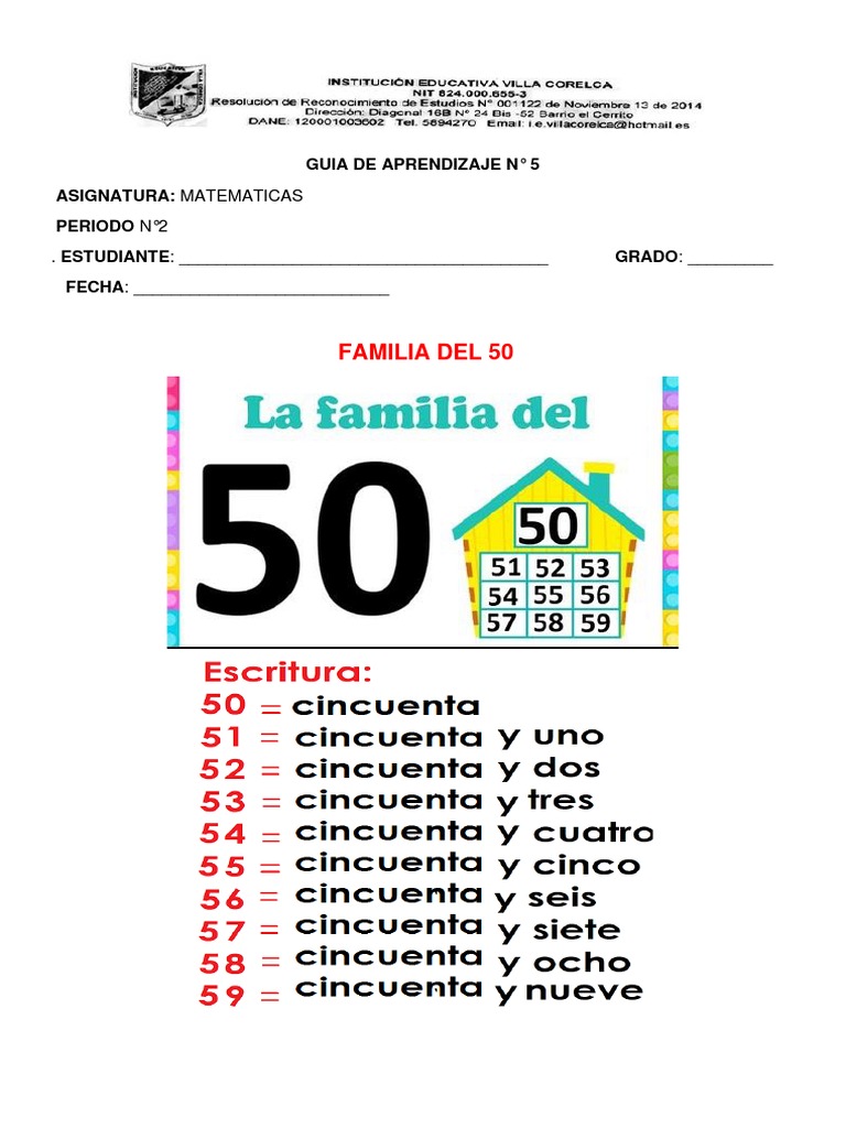 Guia 5 Familia Del 50 PDF