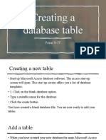 Creating A Database Table