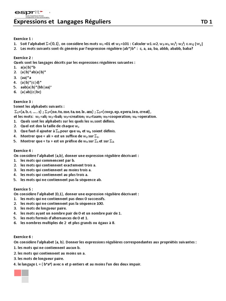 0 - TD 1 | PDF | Mathématiques | Concepts mathématiques